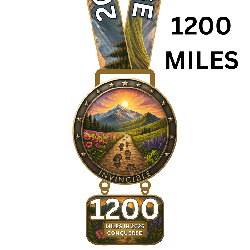 1200 Miles in 2026 Invicible Challenge - MEDAL - PREORDER SHIPS END OF FEB 2026