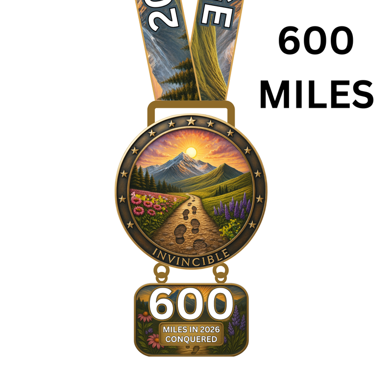 600 Miles in 2026 Invicible Challenge - MEDAL - PREORDER SHIPS END OF FEB 2026