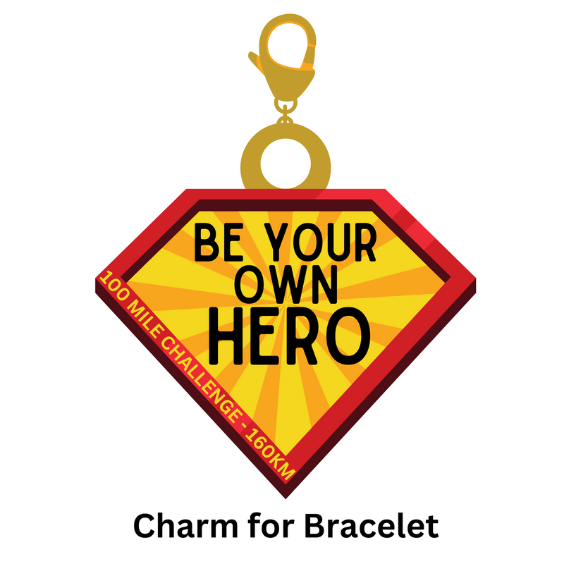 Hero 100 Mile Challenge - Charm for bracelet! Ships IN JUNE