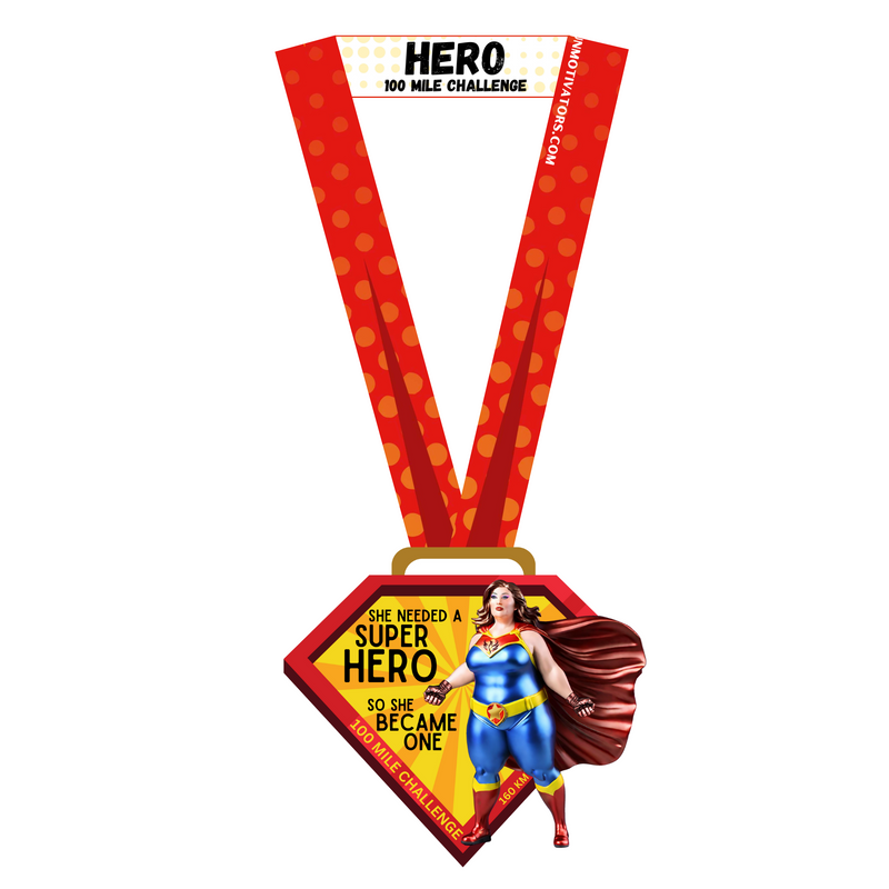 Hero 100 Mile Challenge - MEDAL & TShirt - SHIPS IN JUNE