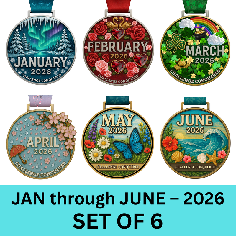 2026 Monthly Challenges JAN to JUNE PACK (6 medals) - SHIPS JAN 2026