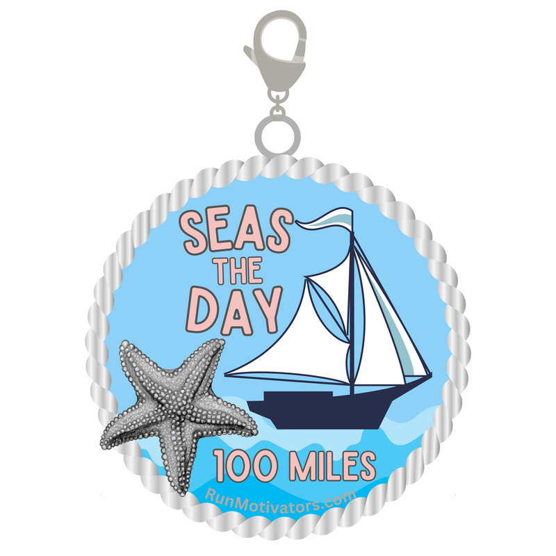 Seas The Day 100 Mile Challenge - Charm for bracelet!- Now Shipping