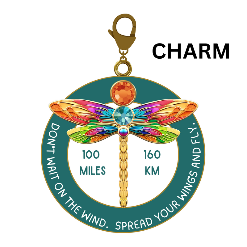 Dragonfly 100 Mile Challenge - Charm for bracelet! NOW SHIPPING