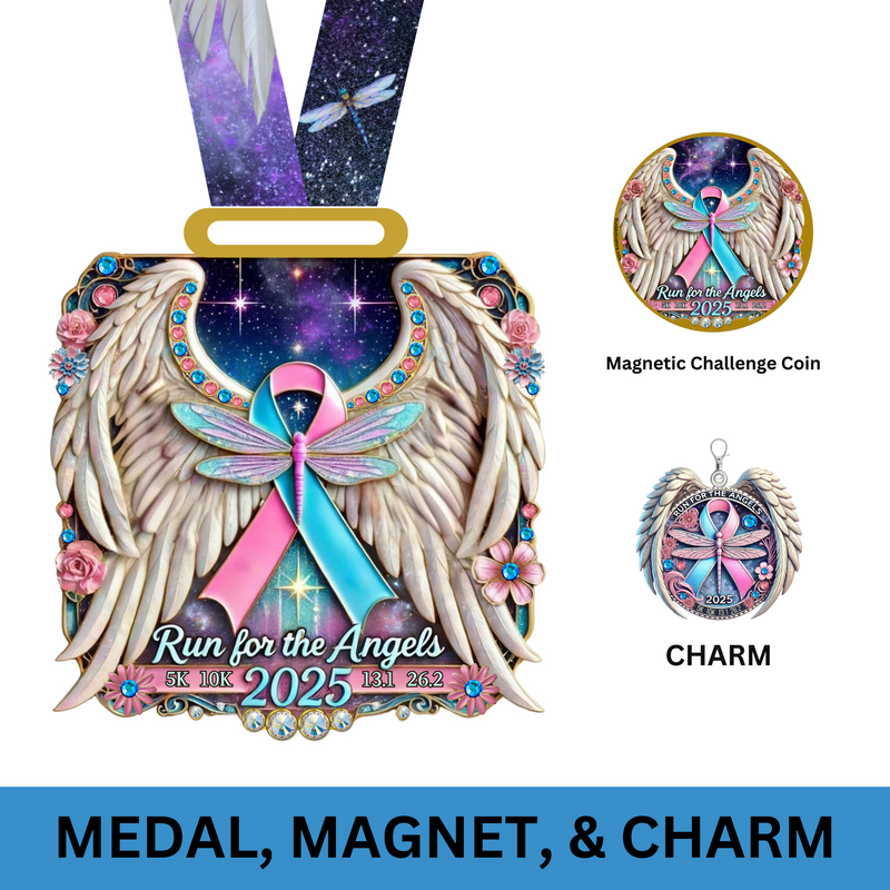 2025 Run for the Angels - *SET* MEDAL, MAGNET, CHARM - SHIPS APRIL 20, 2025