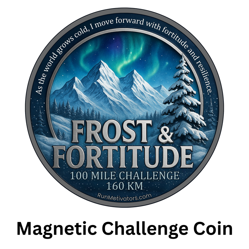 Frost and Fortitude 100 Mile Challenge Coin Magnet -SHIPS END OF DECEMBER