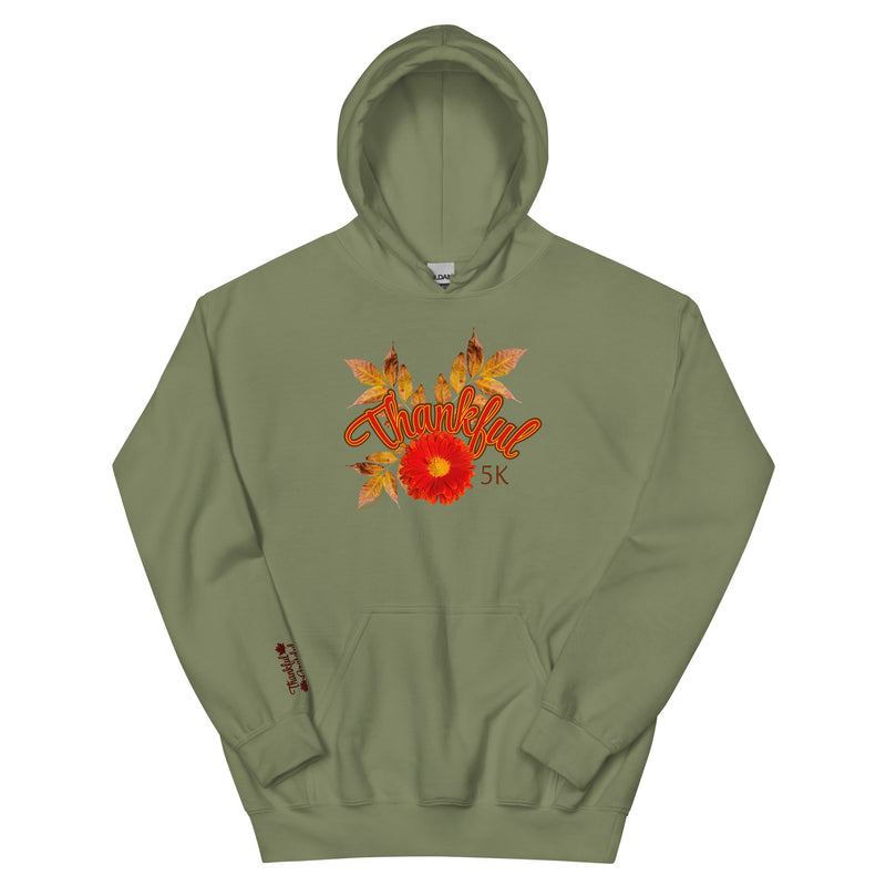 Thankful 5K Unisex Hoodie - EMBROIDERED SLEEVE OPTION WITH CROSS