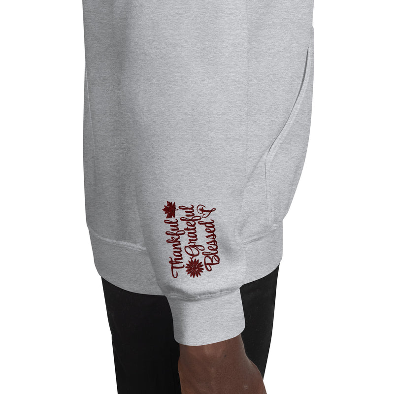 Thankful 5K Unisex Hoodie - EMBROIDERED SLEEVE OPTION WITH CROSS