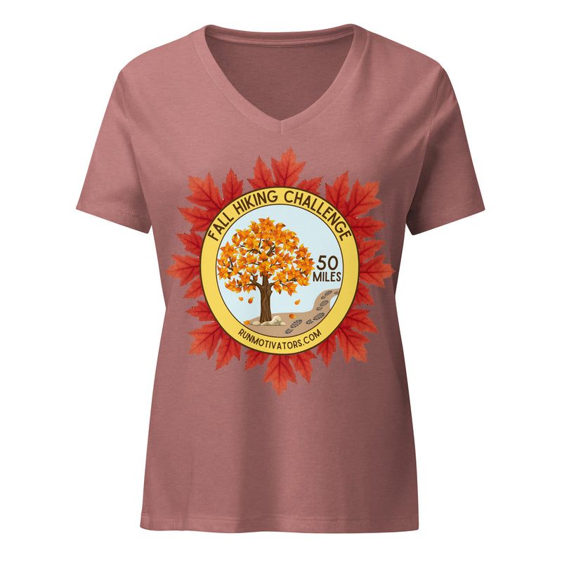 Fall Hiking Challenge Women’s V-neck Tee