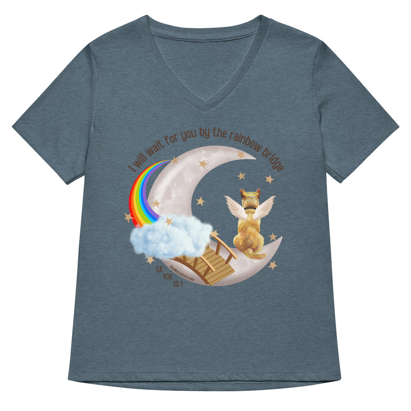 Rainbow Bridge Race Women’s relaxed v-neck tee - DOG VERSION