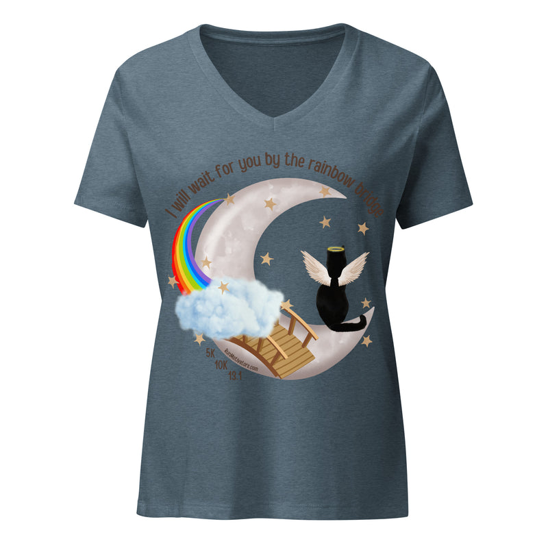 Rainbow Bridge Race Women’s relaxed v-neck tee - CAT VERSION