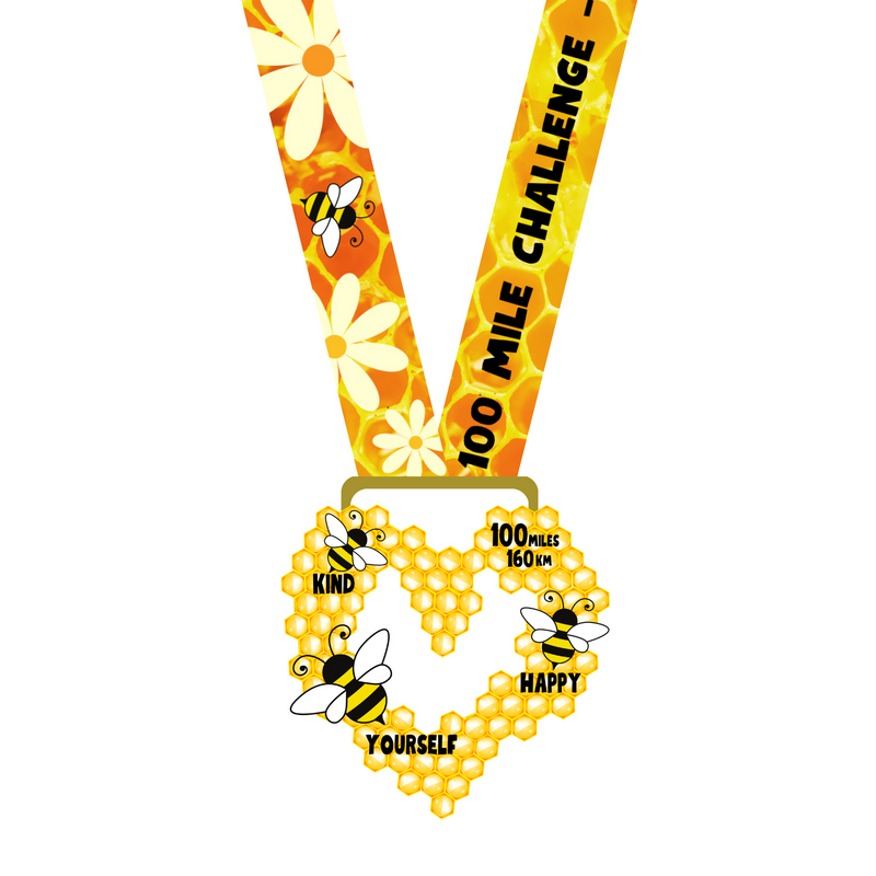 Bee Kind 100 Mile Challenge - MEDAL ONLY - NOW SHIPPING