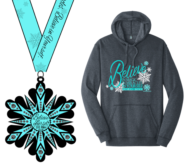 Believe 100 Mile Challenge - HOODIE + MEDAL - NOW SHIPPING