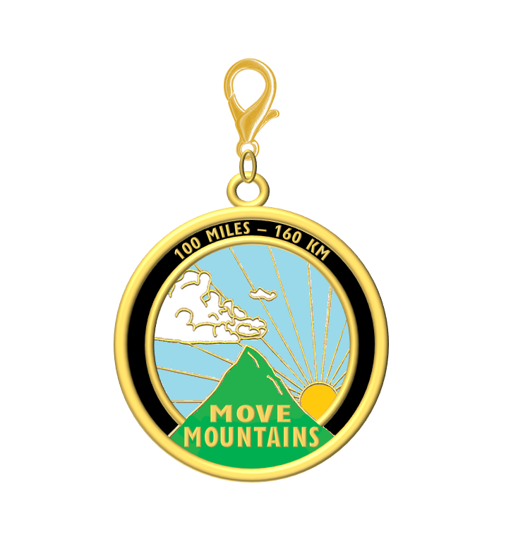 Move Mountains 100 Miles/160km - CharMedal - NOW SHIPPING