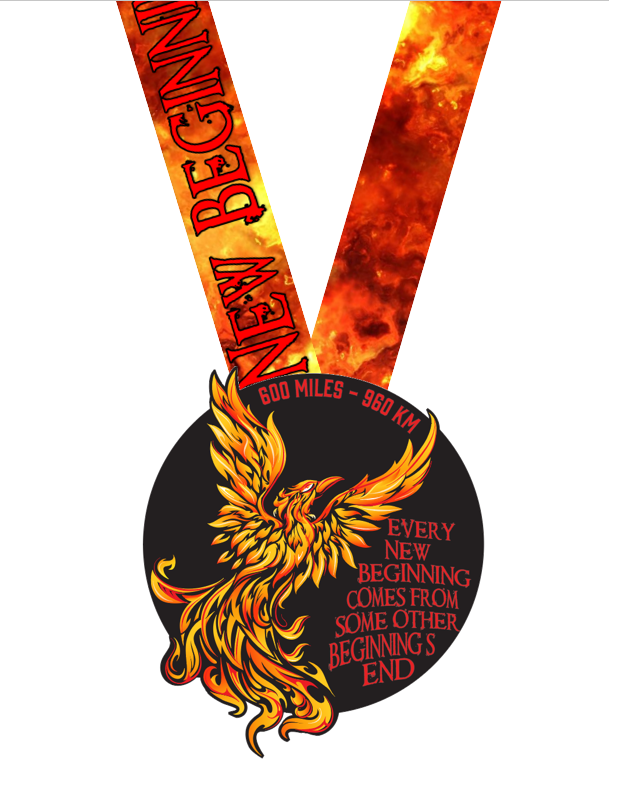 New Beginnings 600 Mile Challenge - MEDAL AND TEE - NOW SHIPPING