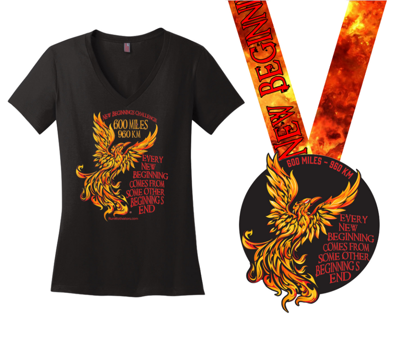 New Beginnings 600 Mile Challenge - MEDAL AND TEE - NOW SHIPPING
